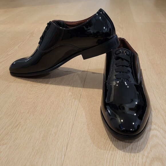 NWOB Ted Baker Men's Ogilvie Oxford in Black Patent Leather Size 10 - Picture 10 of 14